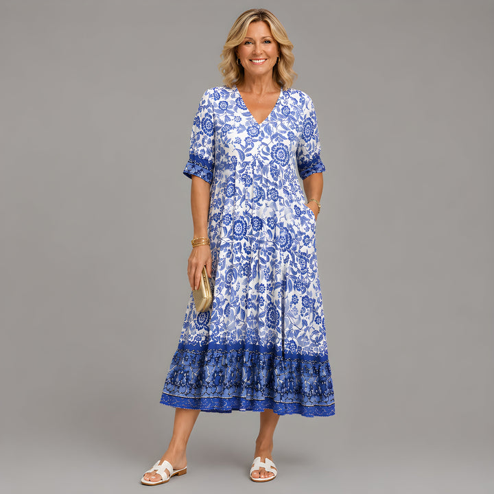 Iona | Graceful Floral Midi Dress