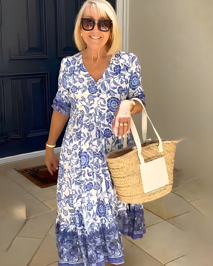 Iona | Graceful Floral Midi Dress