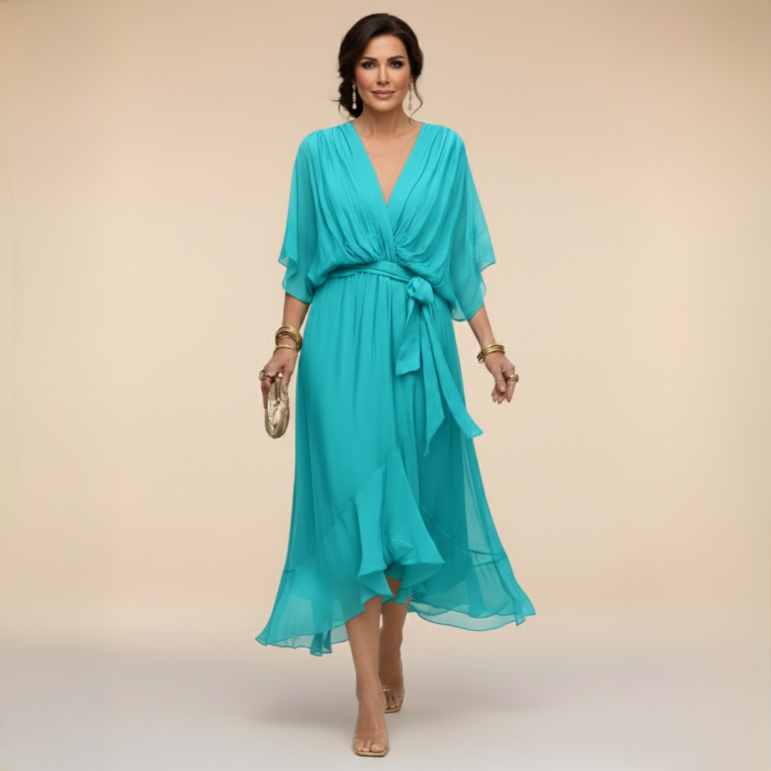 Ariane | Flowing Wrap V-Neck Dress