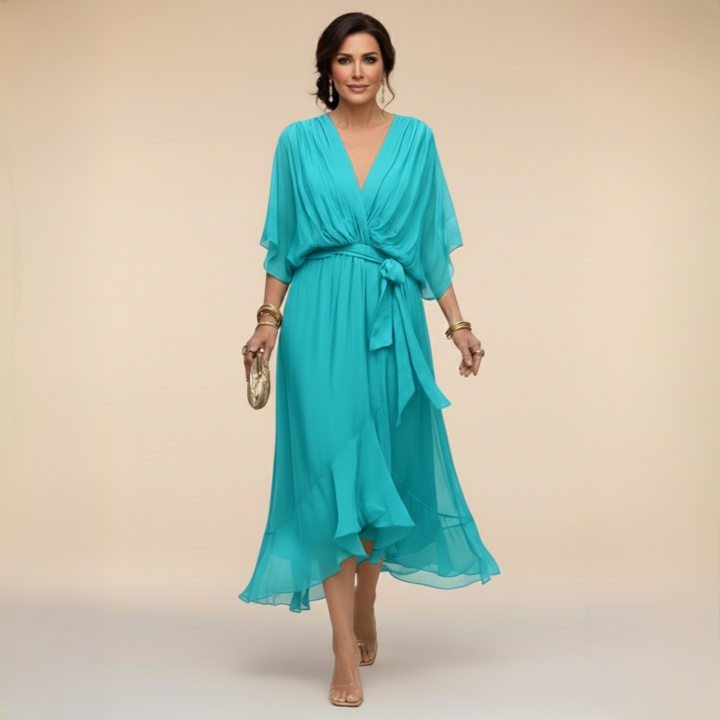 Ariane | Flowing Wrap V-Neck Dress