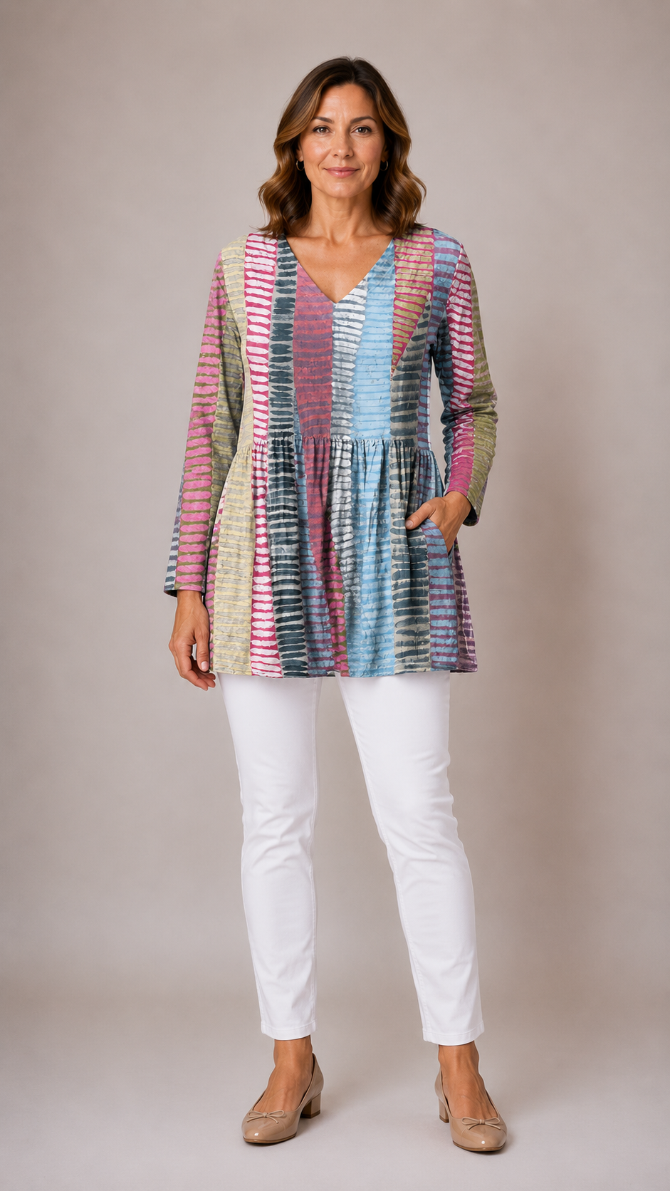 Fleur | Long V-Neck Blouse