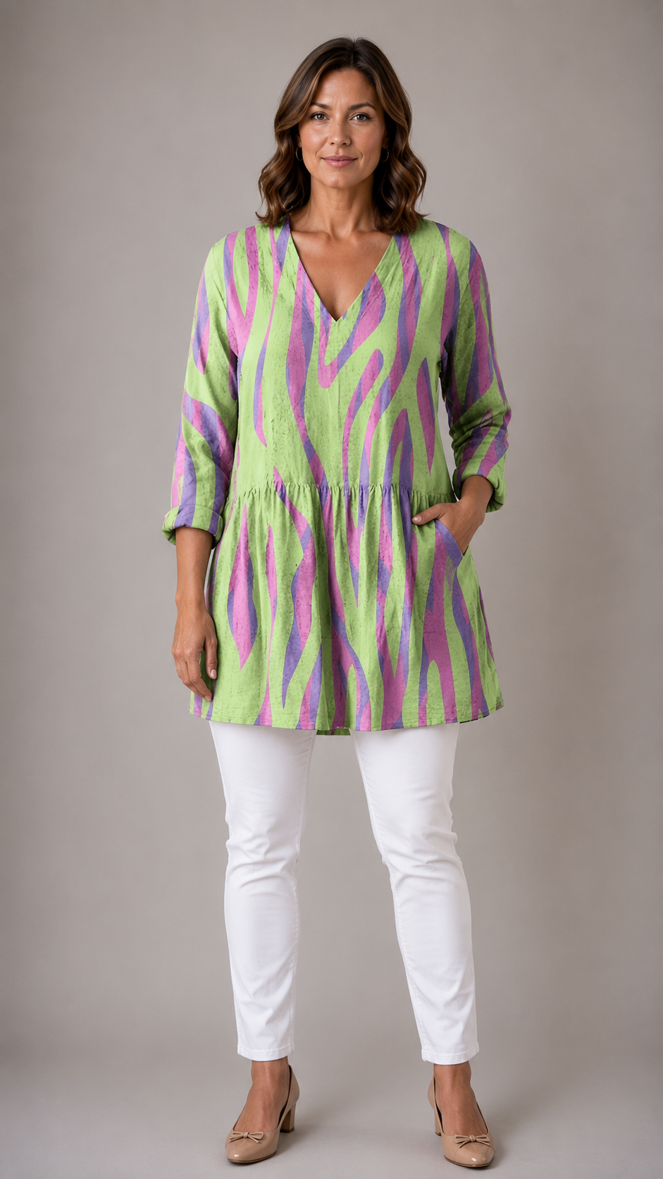 Isolde | Long V-Neck Blouse