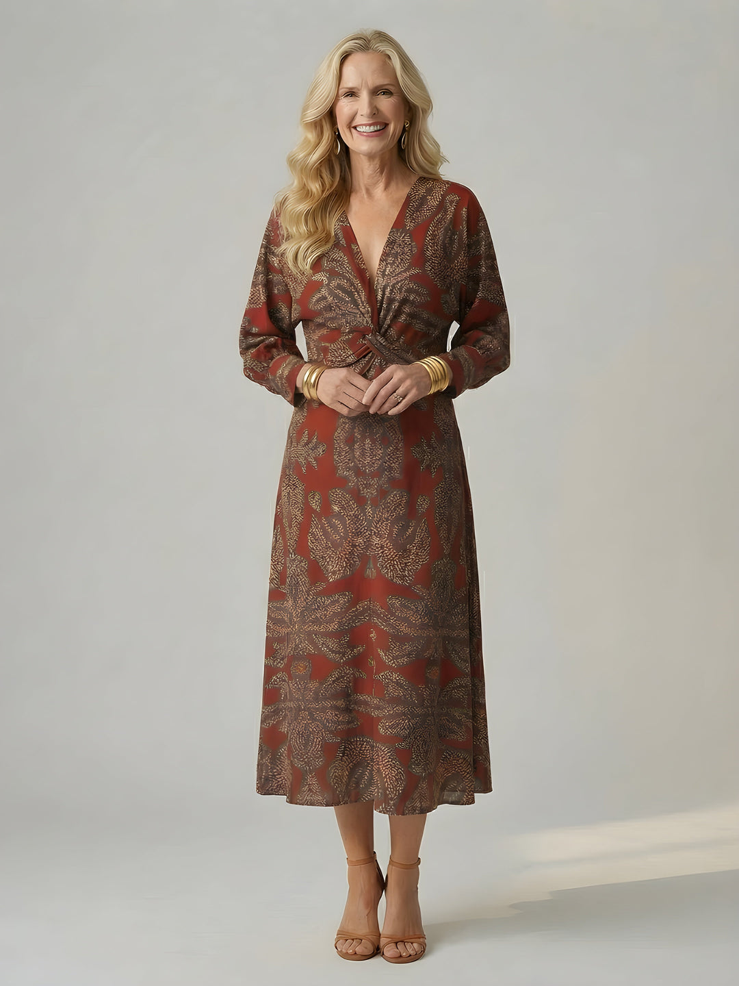 Johanna | Long Sleeve Wrap Midi Dress