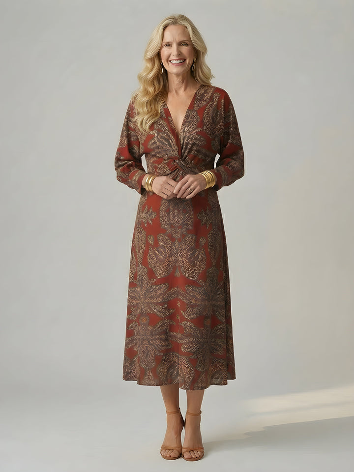 Johanna | Long Sleeve Wrap Midi Dress