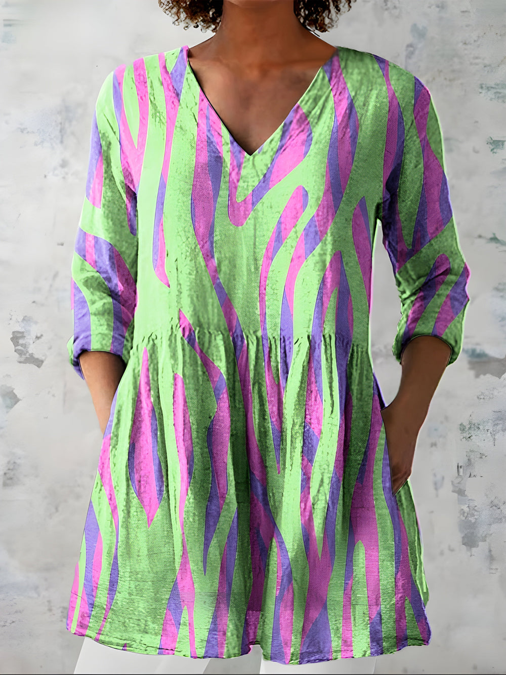 Isolde | Long V-Neck Blouse