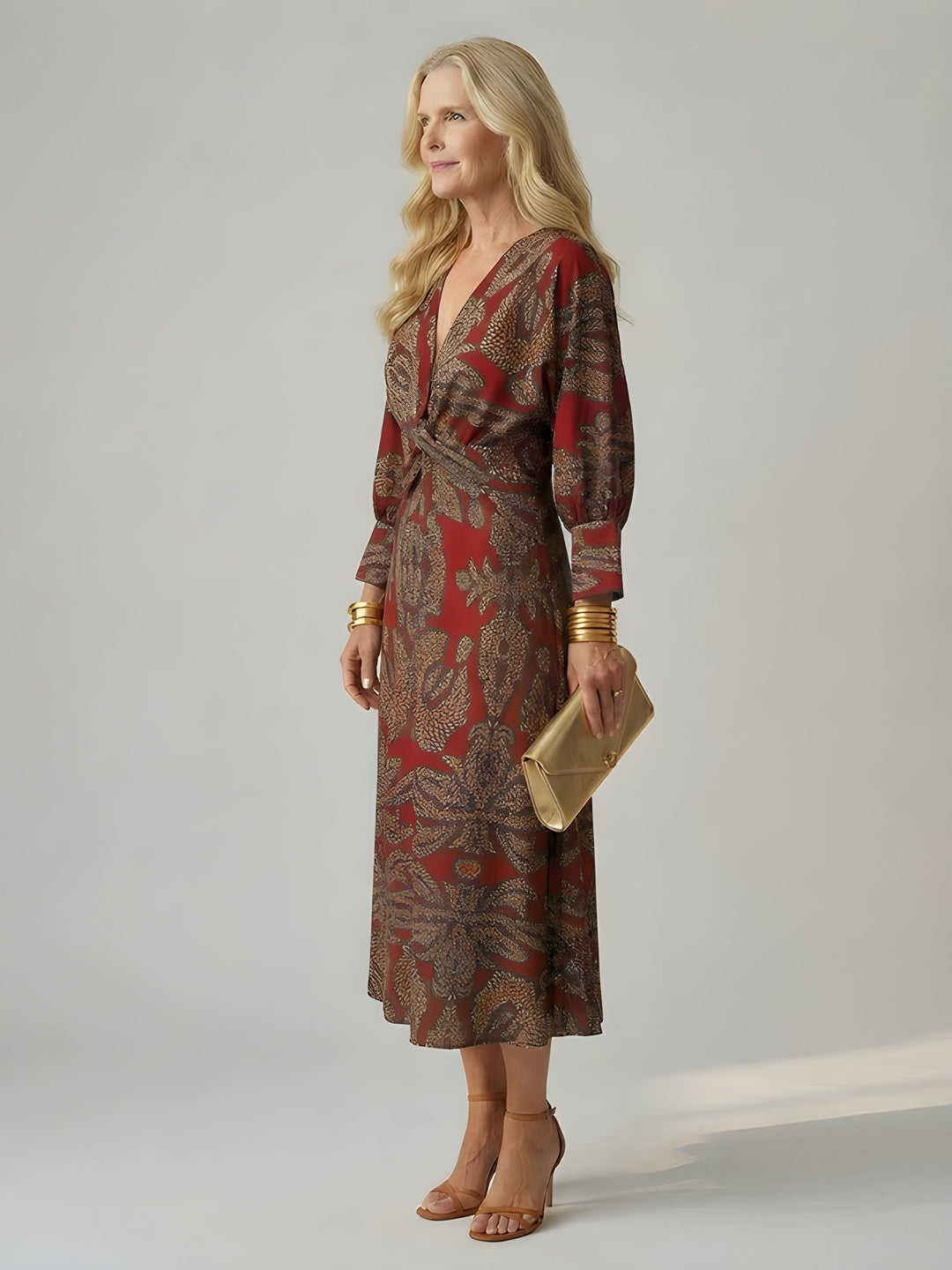 Johanna | Long Sleeve Wrap Midi Dress