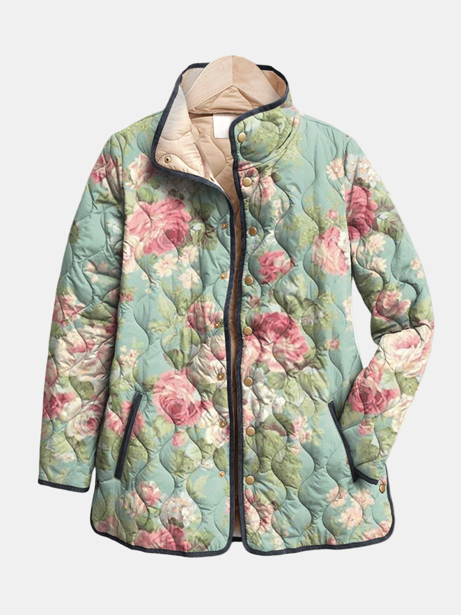 Ruth | Retro Floral Quilted Jacket