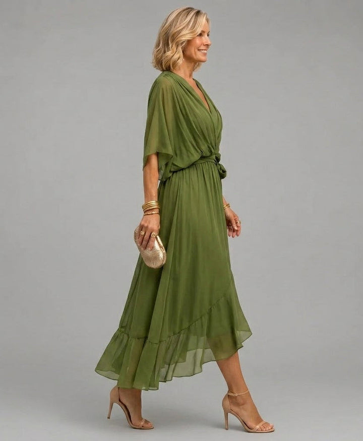 Ariane | Flowing Wrap V-Neck Dress