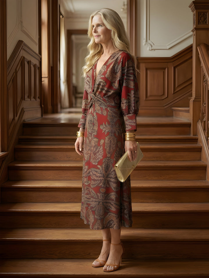 Johanna | Long Sleeve Wrap Midi Dress