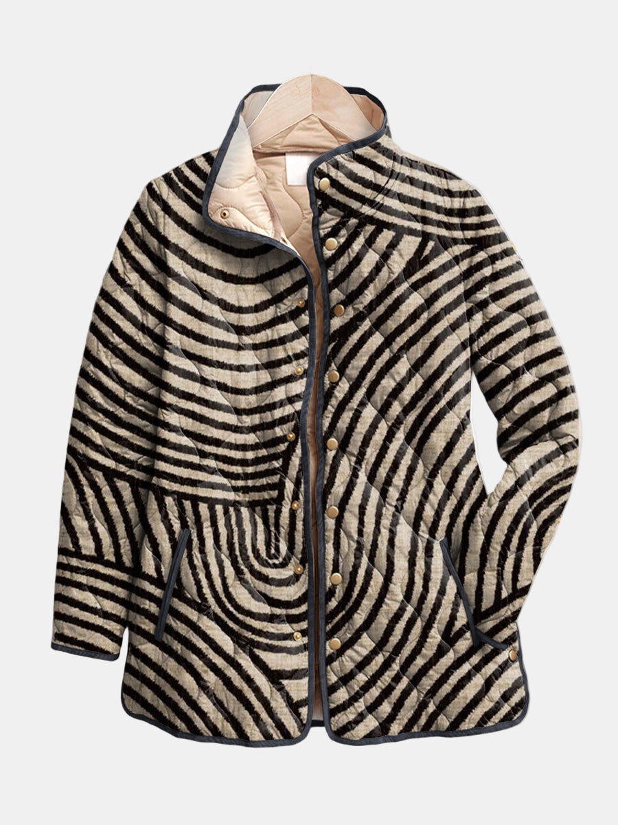 Trudy | Hand-Drawn Circle Quilted Jacket