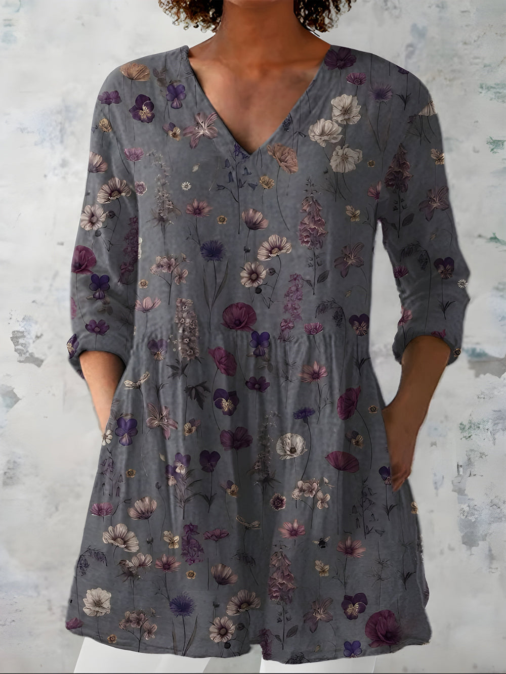 Honora | Long V-Neck Blouse