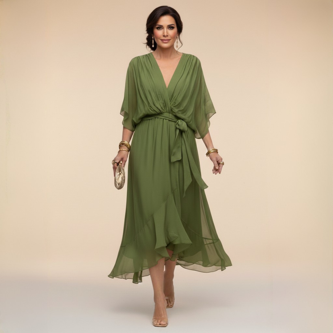 Ariane | Flowing Wrap V-Neck Dress