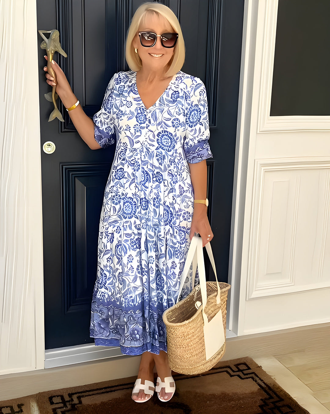 Iona | Graceful Floral Midi Dress