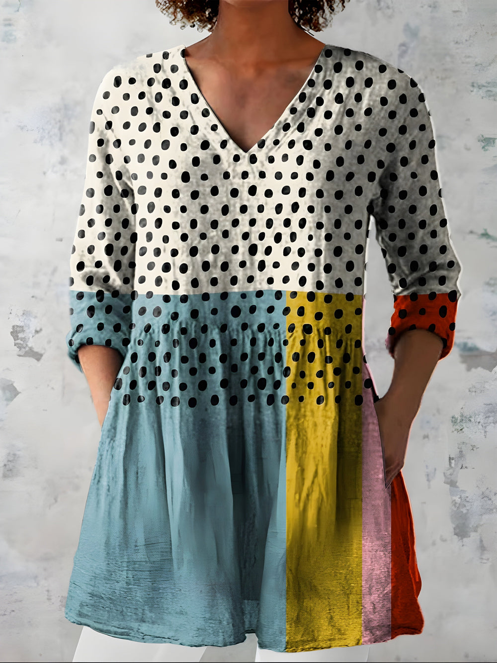 Leonie | Long V-Neck Blouse