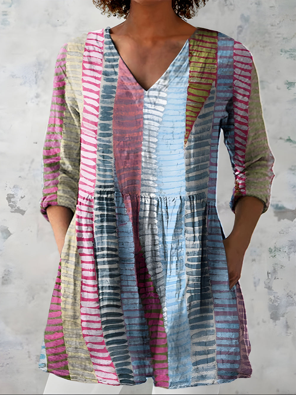 Fleur | Long V-Neck Blouse