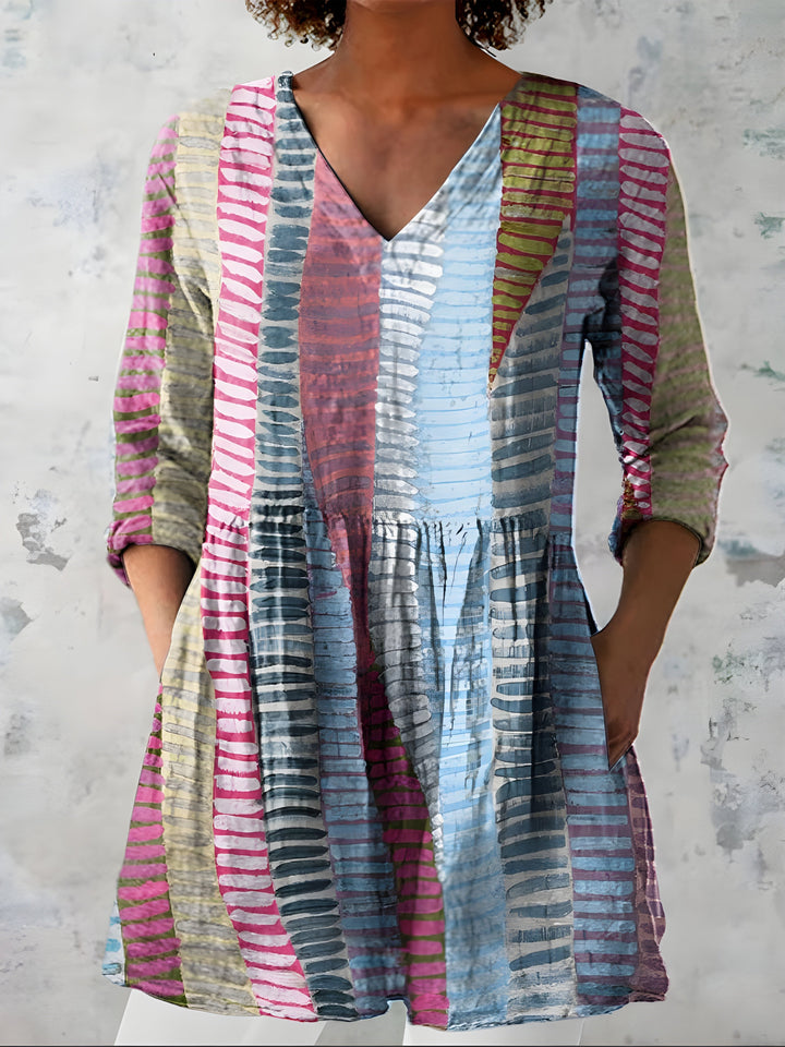 Fleur | Long V-Neck Blouse