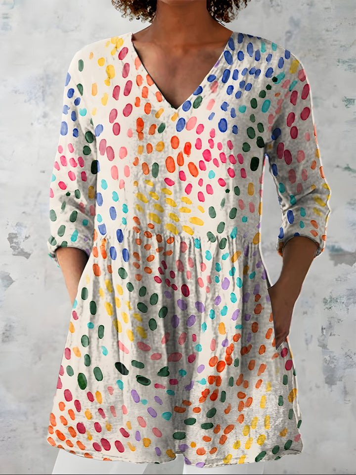 Mireille | Long V-Neck Blouse