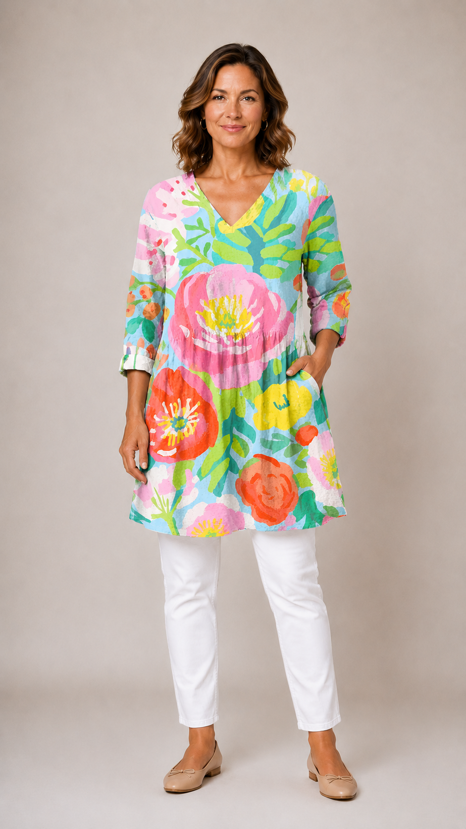 Katarina | Long V-Neck Blouse