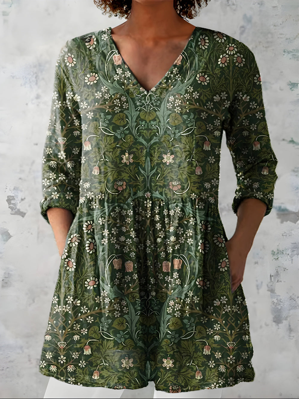 Persephone | Long V-Neck Blouse