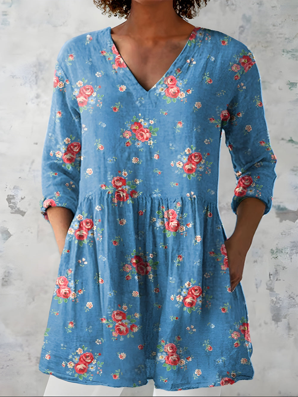 Mabel | Long V-Neck Blouse