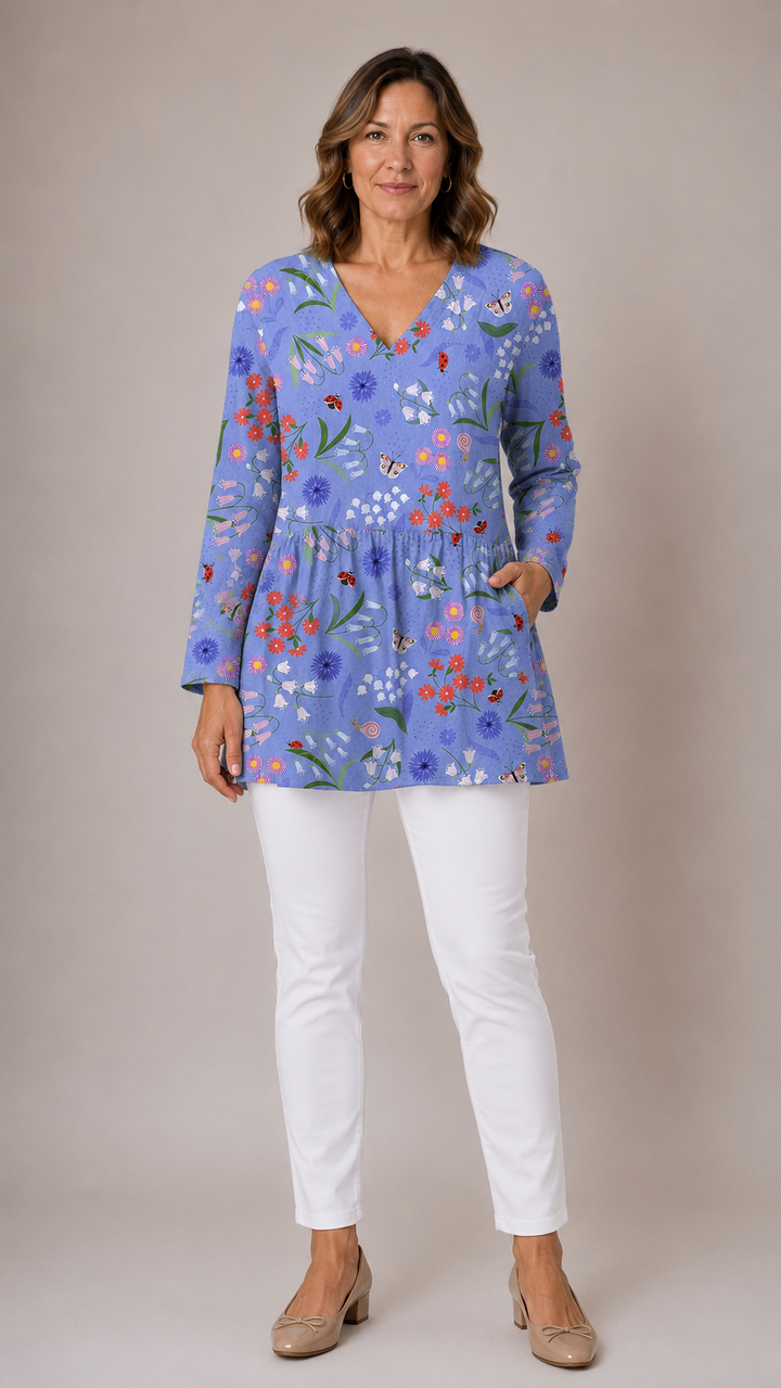 Francesca | Long V-Neck Blouse