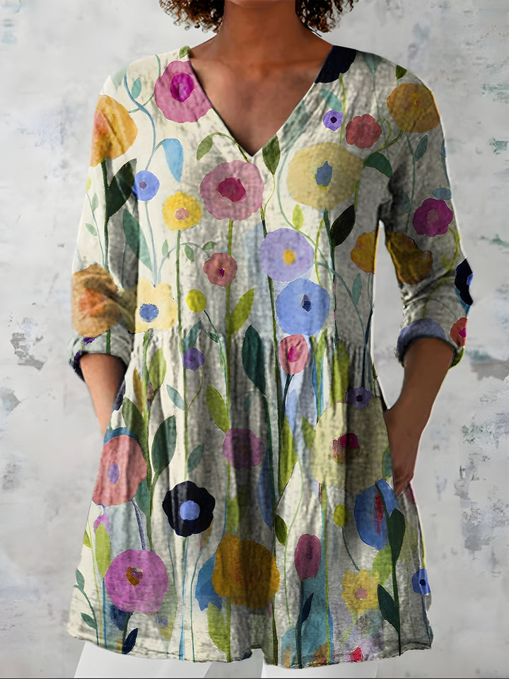 Louisa | Long V-Neck Blouse