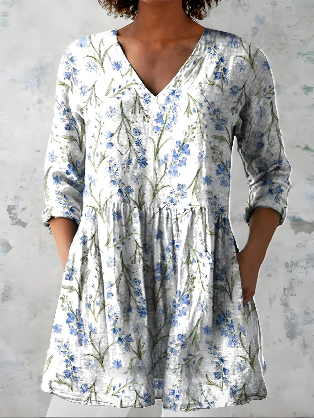 Isabeau | Long V-Neck Blouse