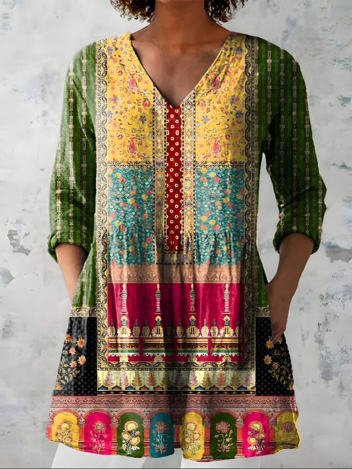 Juliana | Long V-Neck Blouse