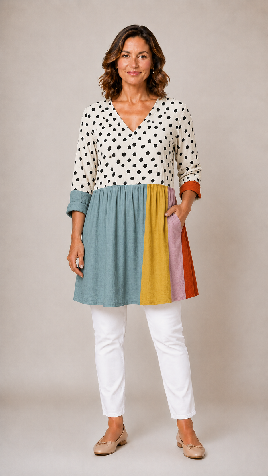 Leonie | Long V-Neck Blouse