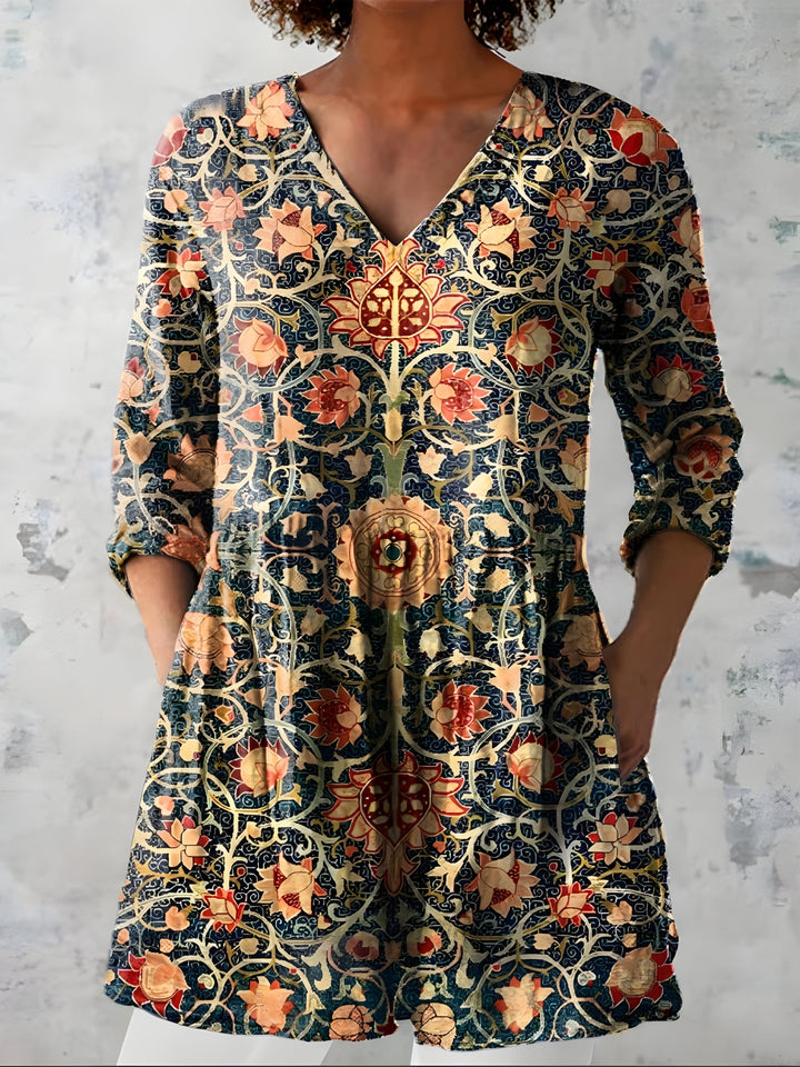 Lilias | Long V-Neck Blouse