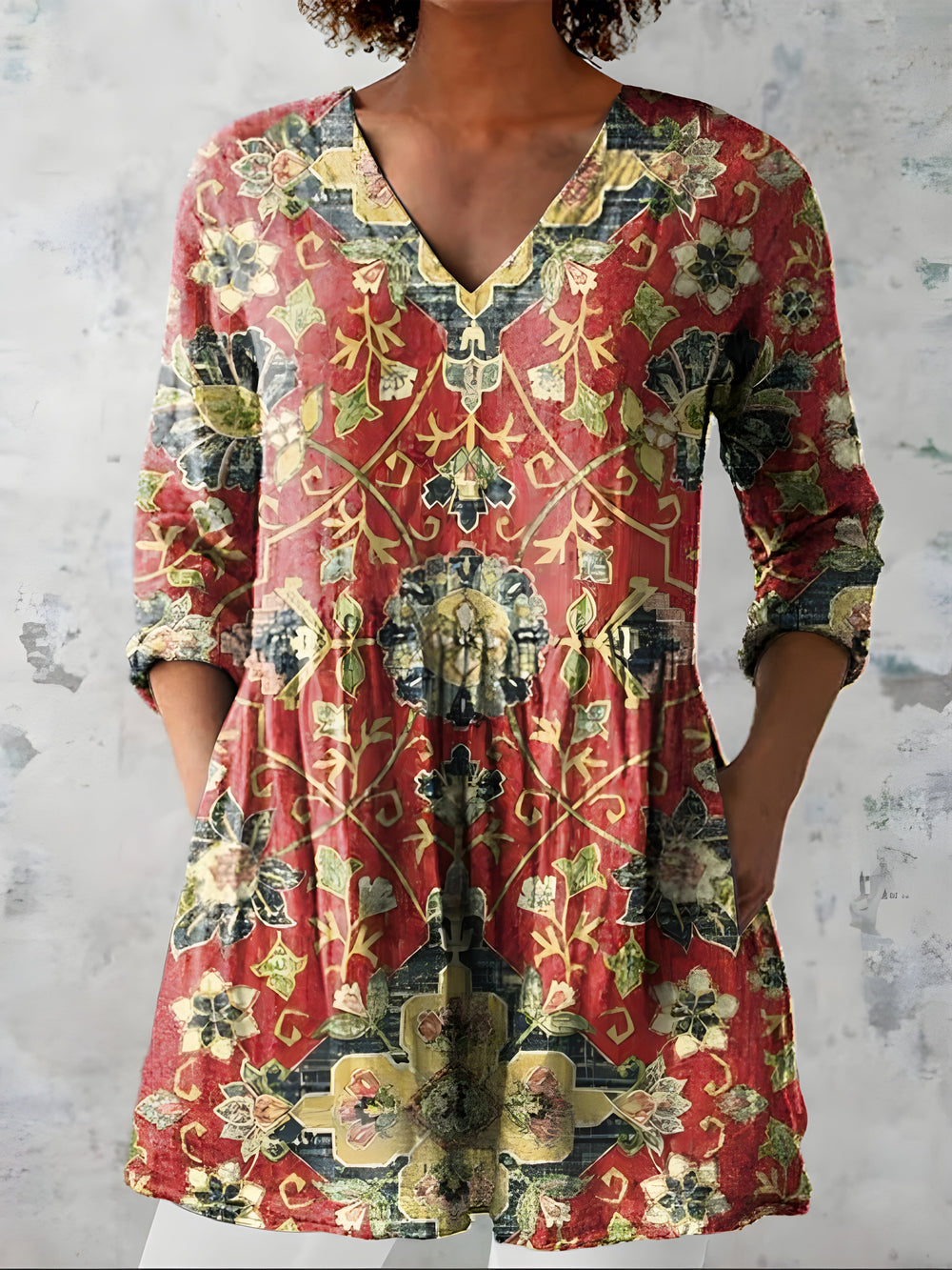 Rowena | Long V-Neck Blouse