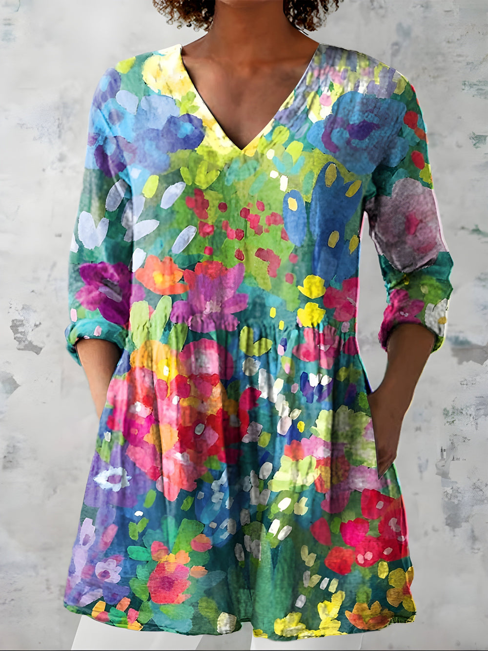Gabrielle | Long V-Neck Blouse