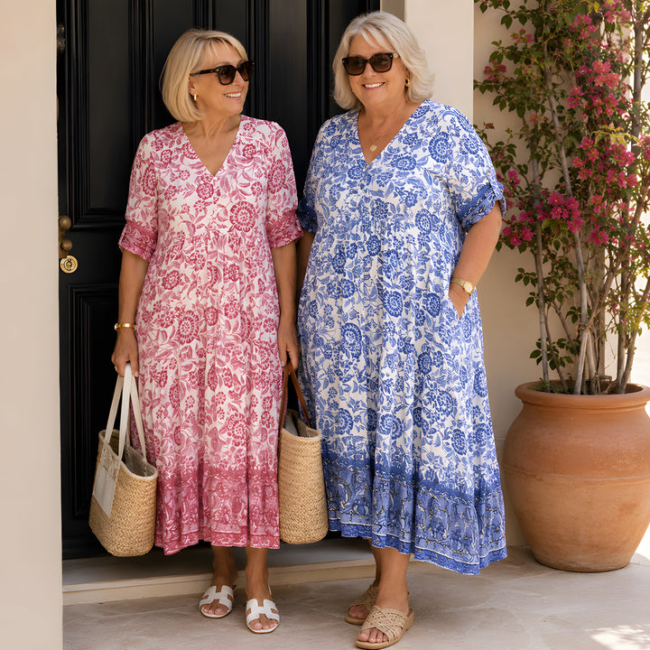 Iona | Graceful Floral Midi Dress