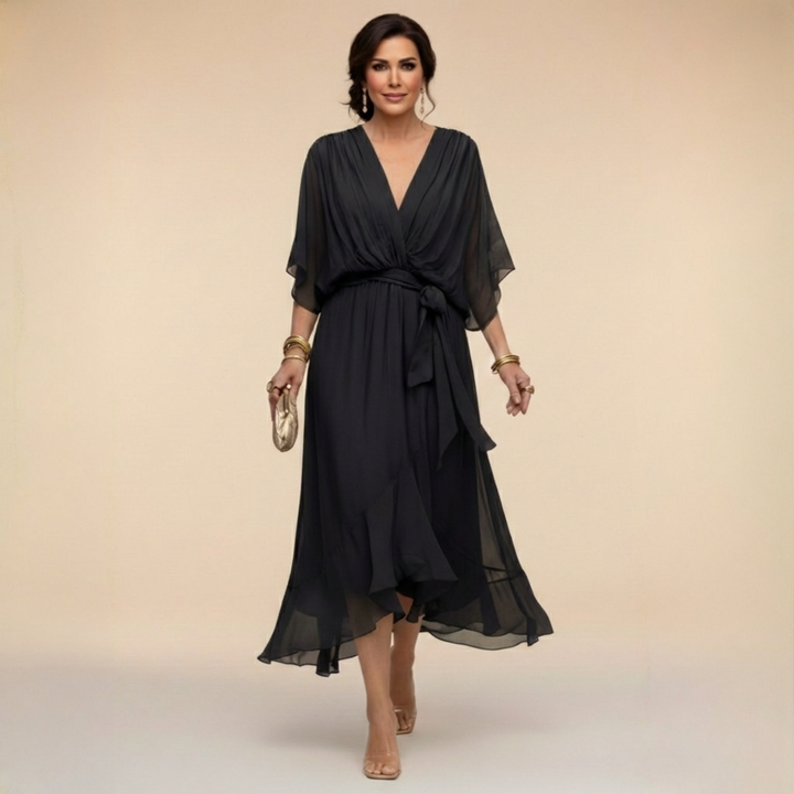 Ariane | Flowing Wrap V-Neck Dress