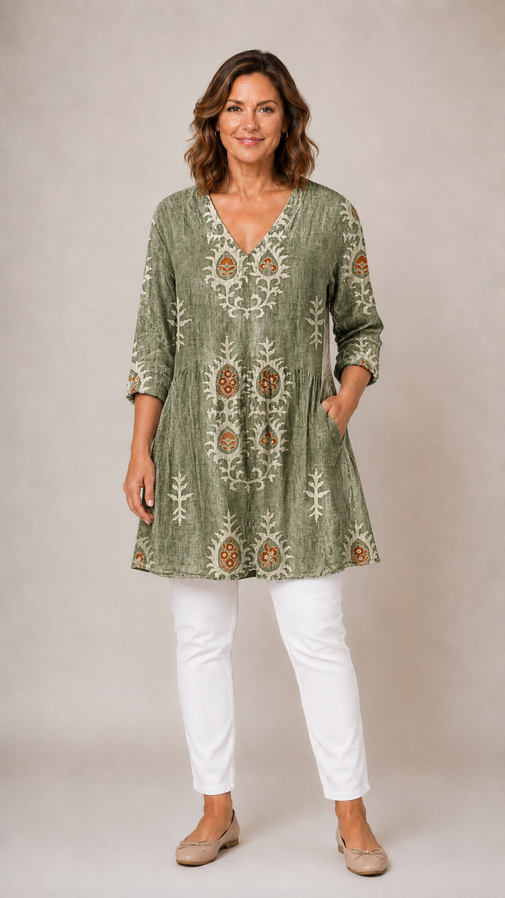 Charlotte | Long V-Neck Blouse