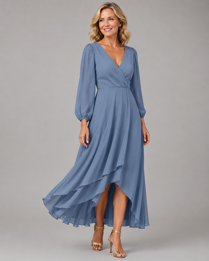 Edith | V-Neck Long Sleeve Maxi Dress