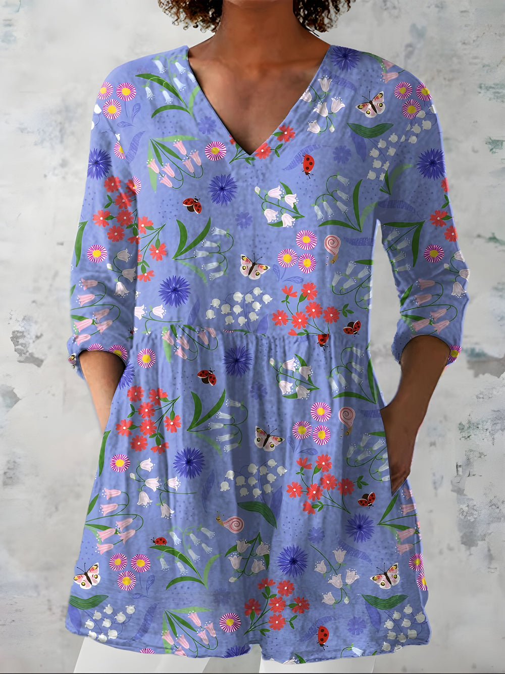 Francesca | Long V-Neck Blouse