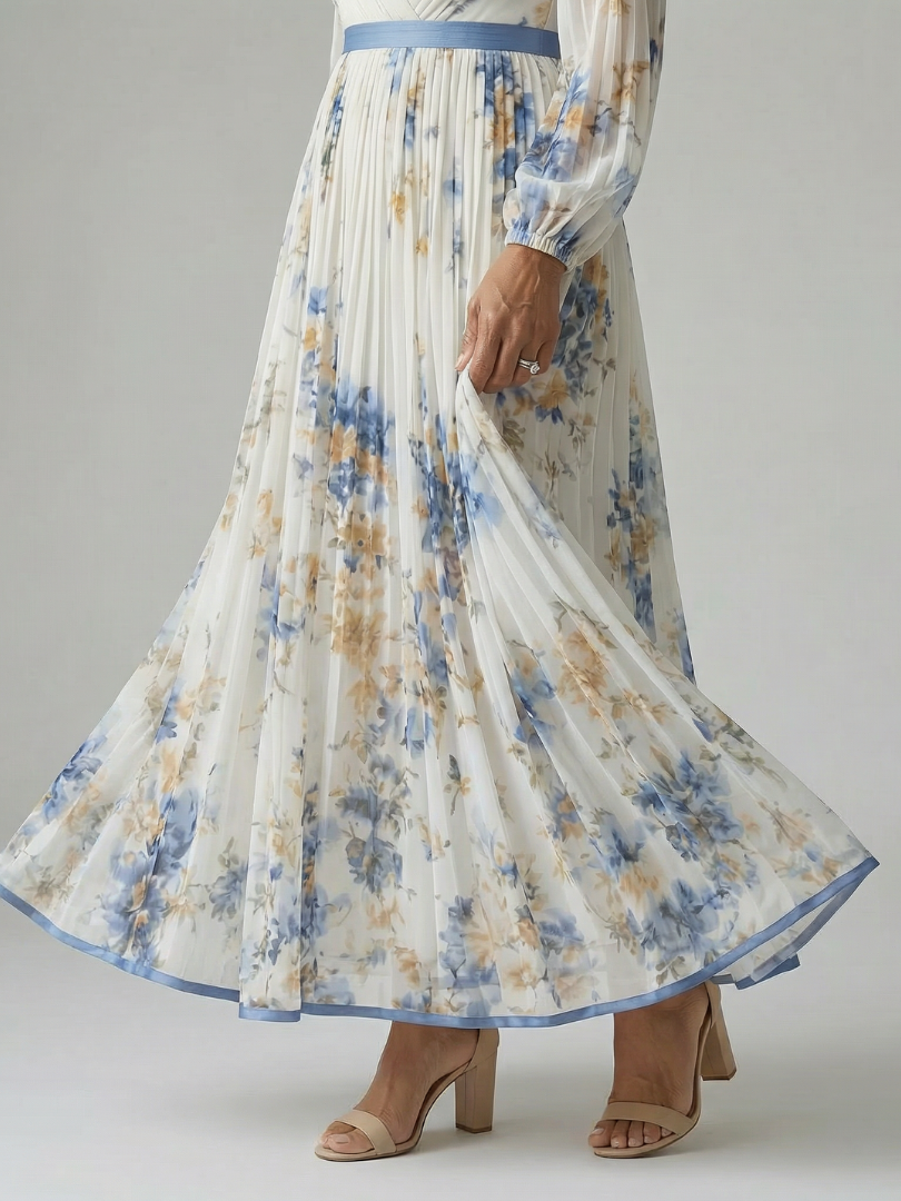 Leonie | Pleated Wrap Midi Dress