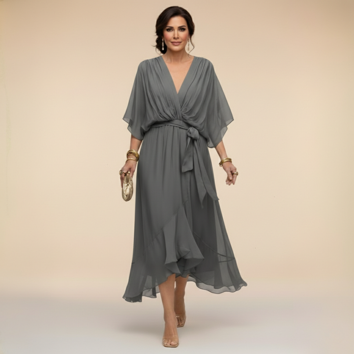 Ariane | Flowing Wrap V-Neck Dress