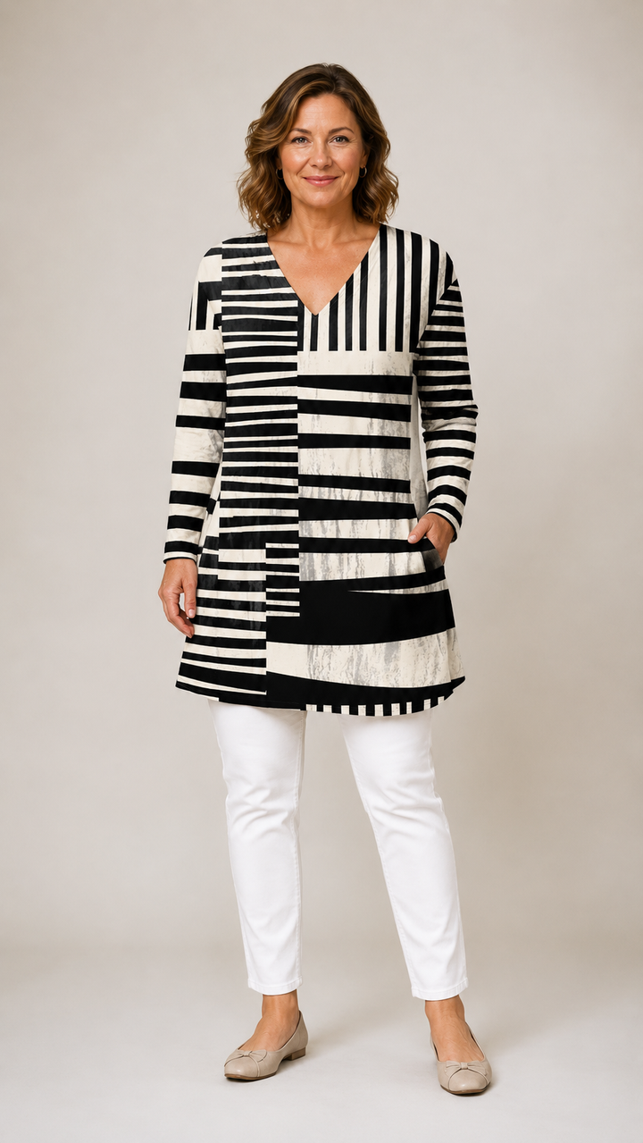 Clara | Long V-Neck Blouse