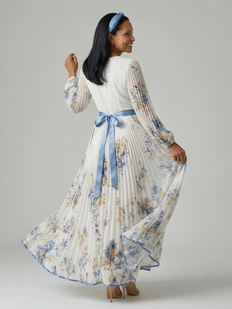 Leonie | Pleated Wrap Midi Dress
