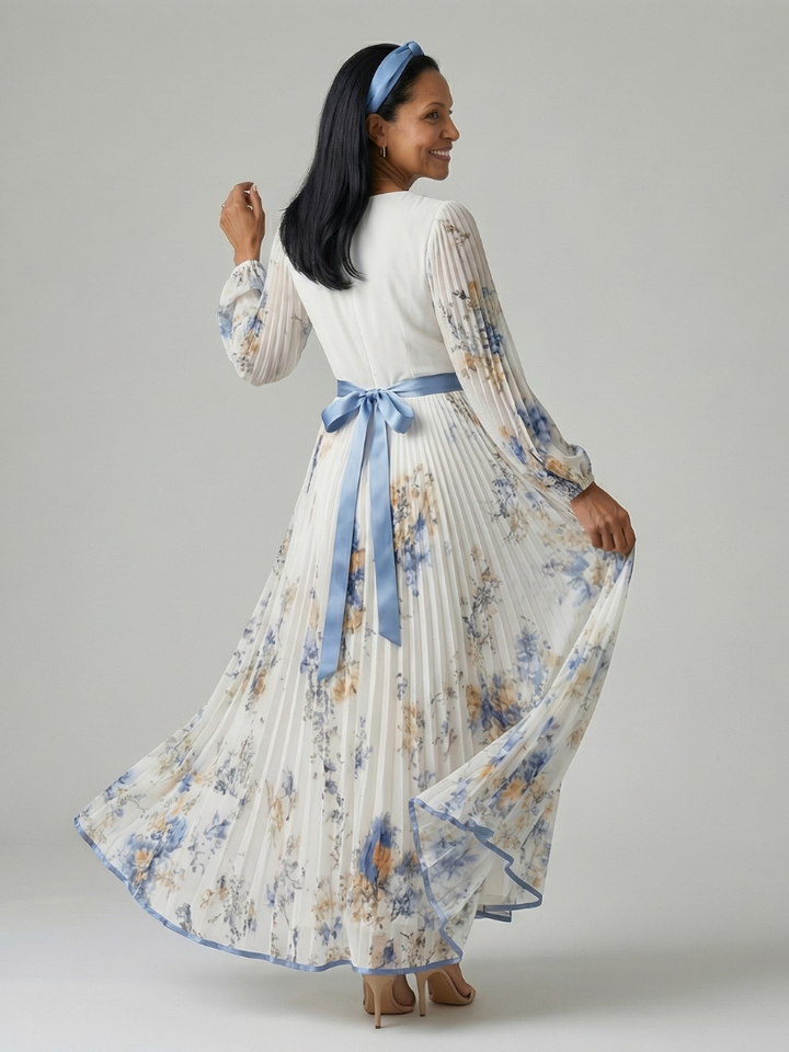 Leonie | Pleated Wrap Midi Dress