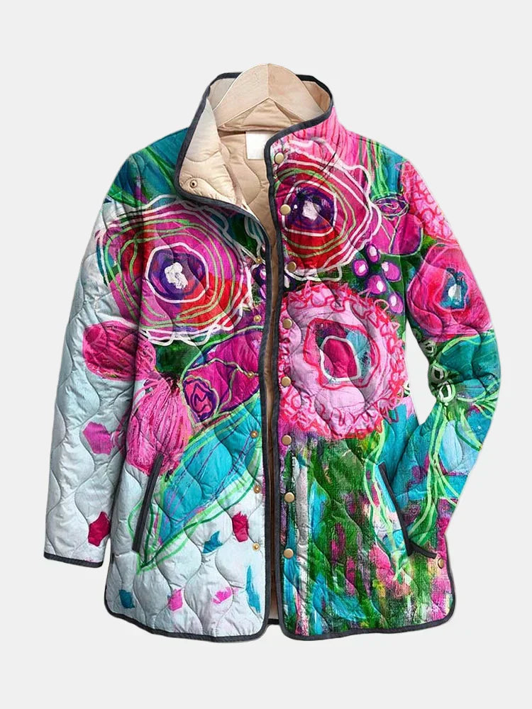 Lois | Elegant Floral Quilted Jacket