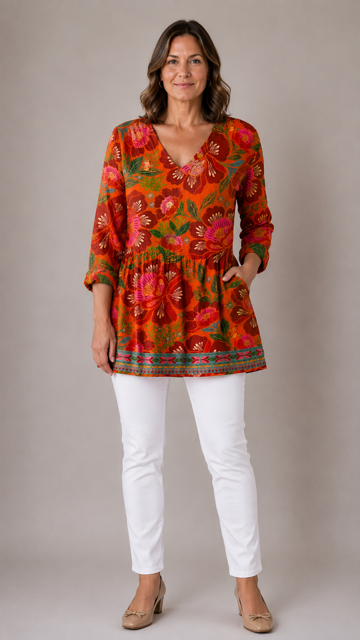 Paloma | Long V-Neck Blouse