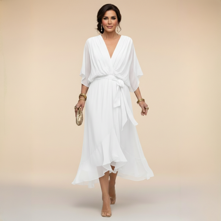 Ariane | Flowing Wrap V-Neck Dress