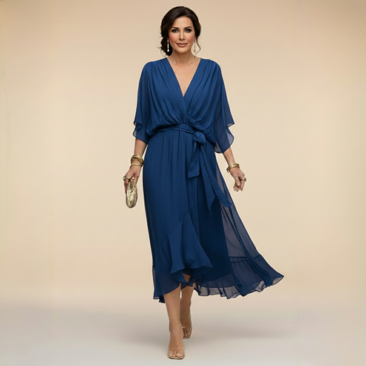Ariane | Flowing Wrap V-Neck Dress