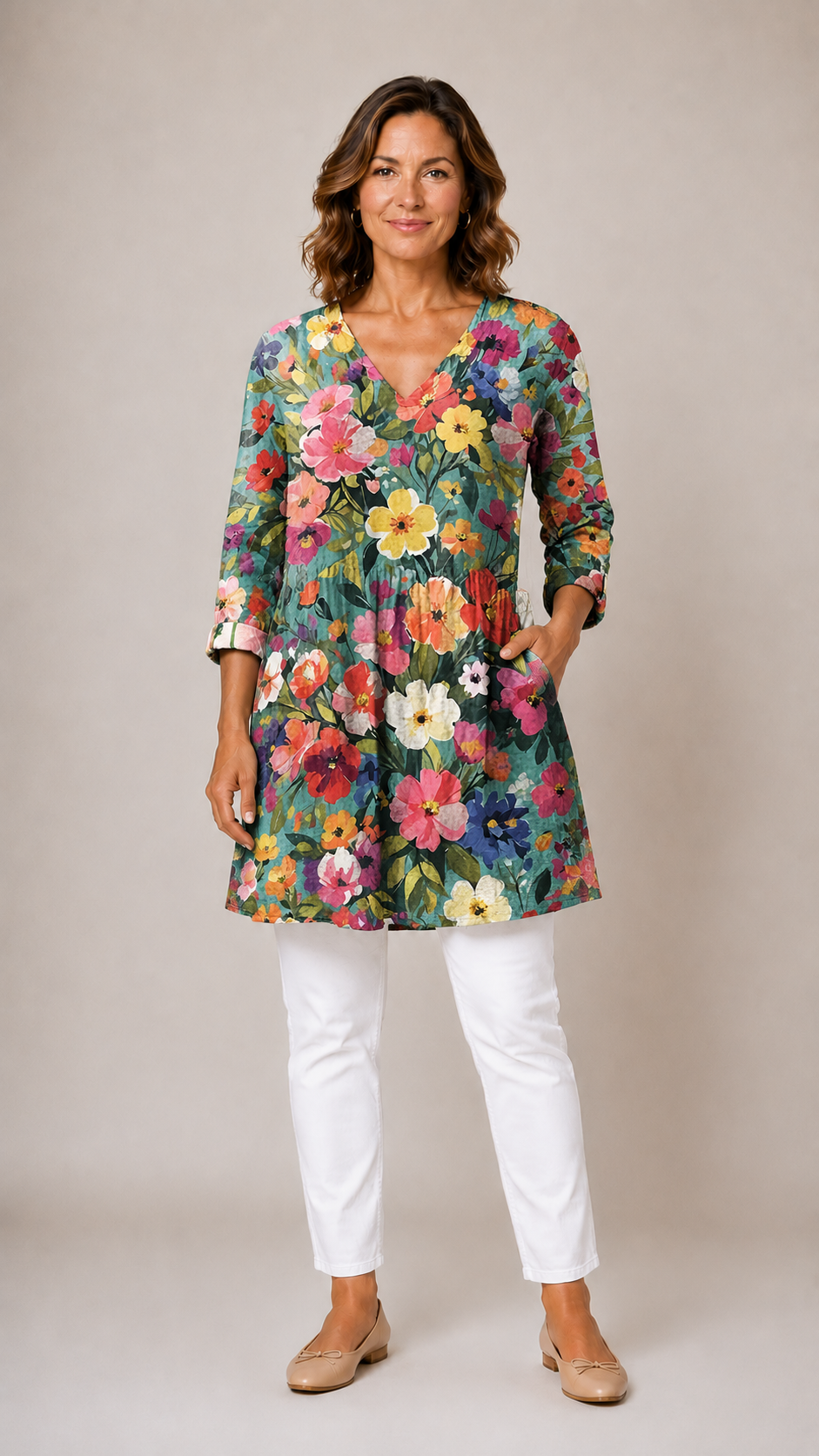 Melisande | Long V-Neck Blouse