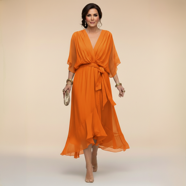 Ariane | Flowing Wrap V-Neck Dress