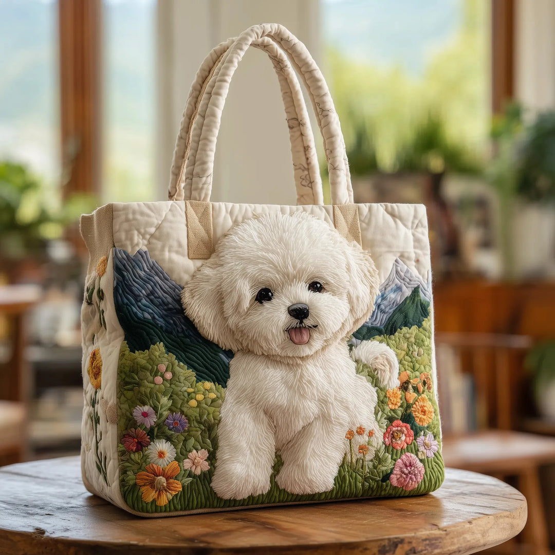 Enchanted Dog design of the Leah quilted tote bag