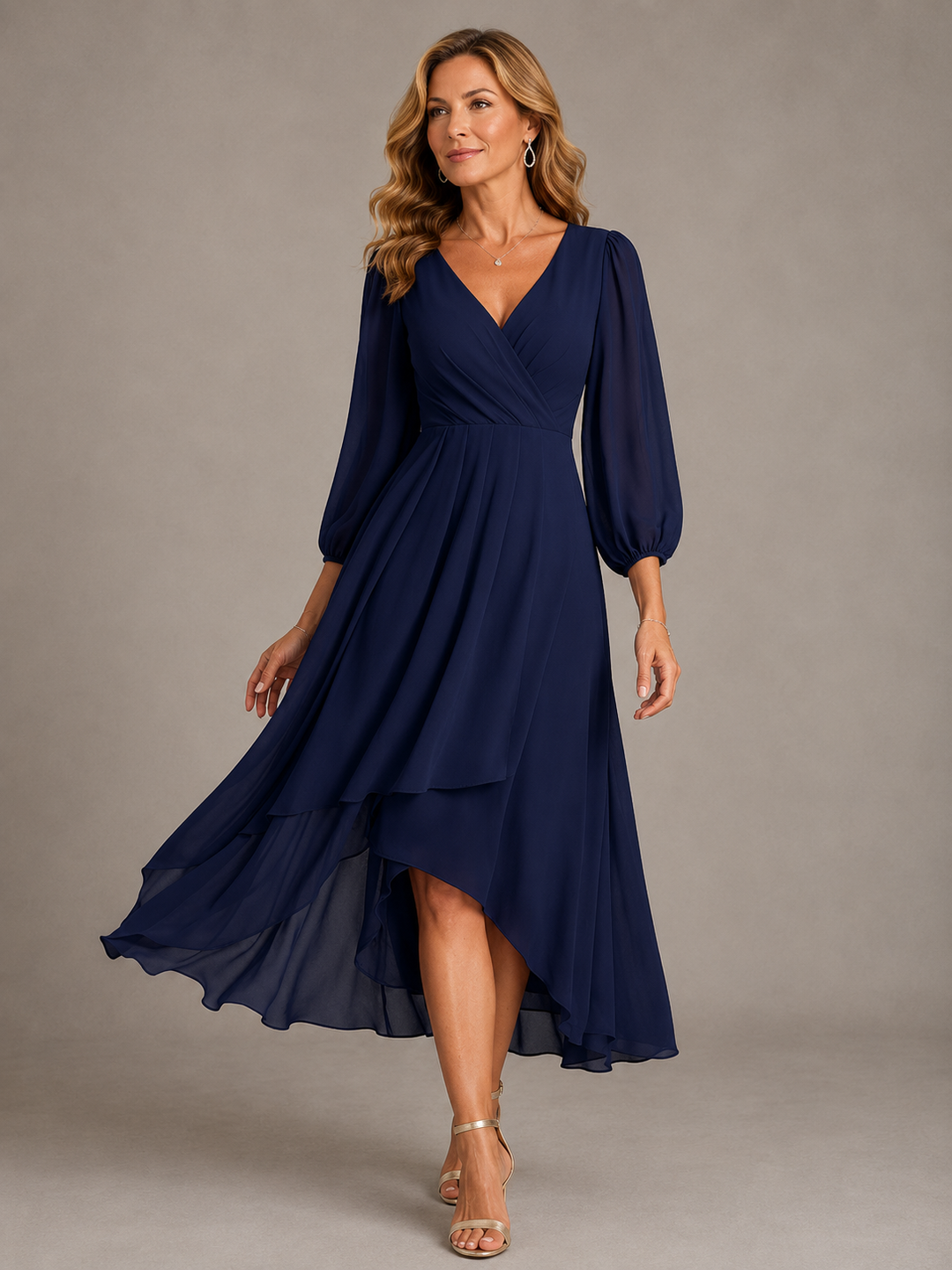 Edith | V-Neck Long Sleeve Maxi Dress